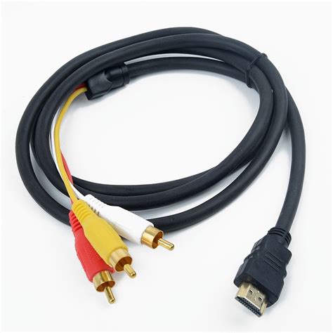 HDMI Male To 3 RCA AV Audio Video 5FT Cable Cord Adapter For TV HDTV DVD 1080p - Walmart.com ...