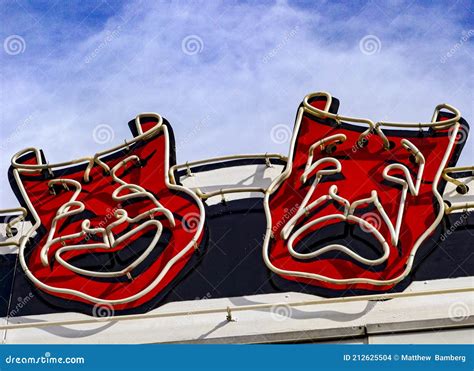 Comedy Tragedy Neon Signs stock photo. Image of neon - 212625504