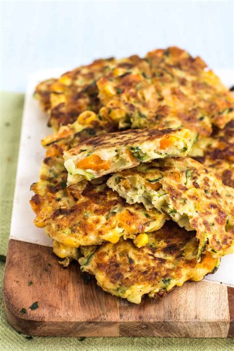 Cheesy Veggie Fritters - Easy Cheesy Vegetarian