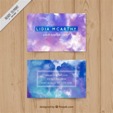 Free Vector | Purple watercolor business card