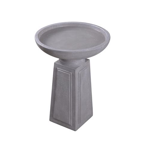 Kenroy Home Pedestal Concrete Finish Outdoor Bird Bath-51050CON - The Home Depot