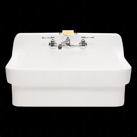 AMERICAN STANDARD Wall-Mount Utility Sink, 1 Bowl, White, 22 inL x 30 ...