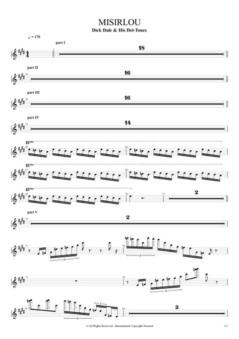 Misirlou Tab by Dick Dale & His Del-Tones (Guitar Pro) - Full Score ...