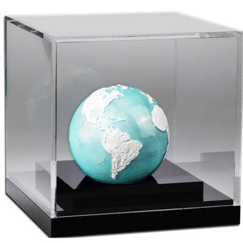 BLUE FROZEN MARBLE Planet Earth Sphere 3 oz Silver Coin 2023 Barbados - Elite Coinage Co.