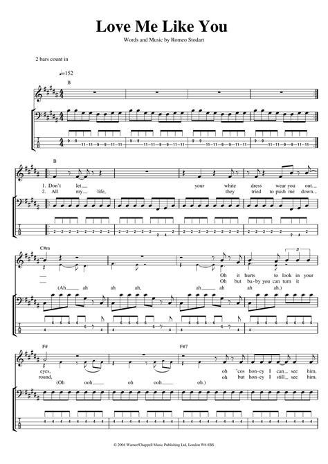 Love Me Like You Sheet Music | The Magic Numbers | Bass Guitar Tab