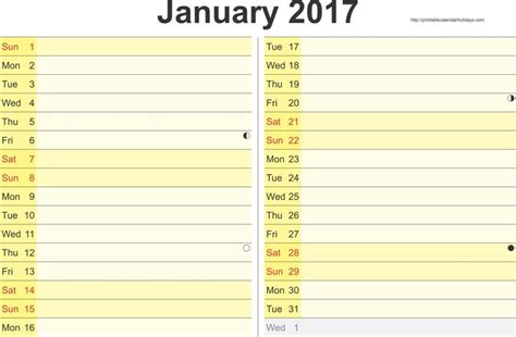 Printable Monthly Planner Template 2017 ( 12 months