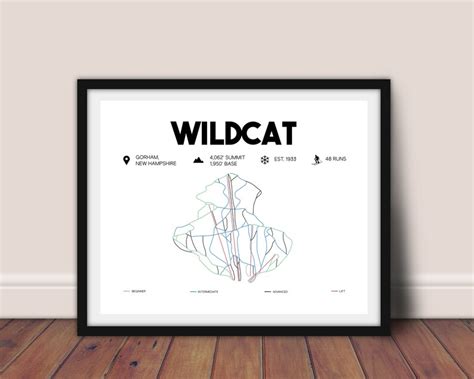 Wildcat Mountain Printable Ski Resort Map Ski Map - Etsy