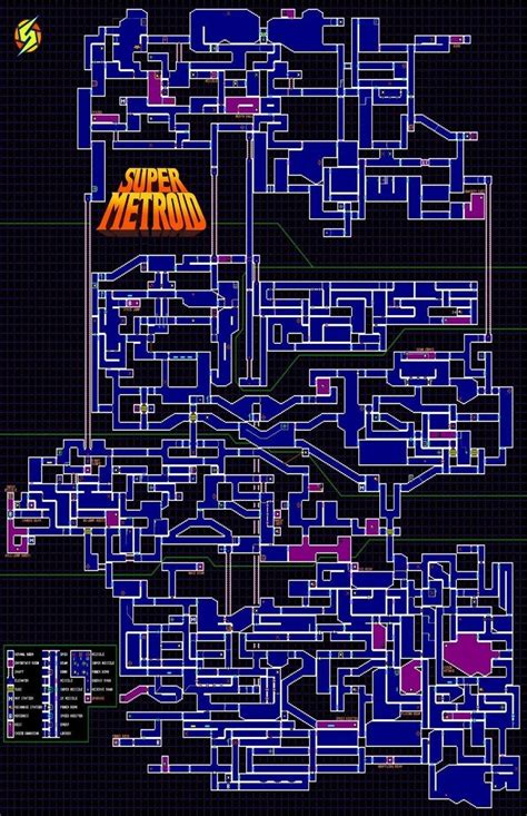 Super Metroid Map SNES Poster - Etsy | Super metroid, Metroid map ...