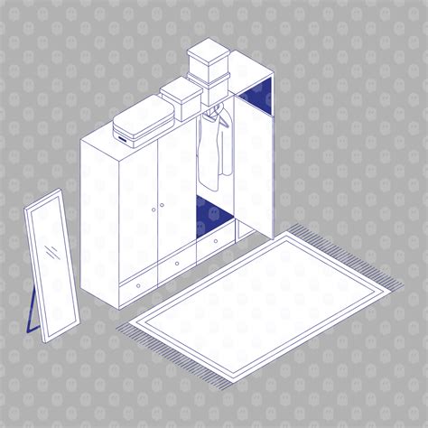 Archade | Axonometric Bedroom Furniture In Home Vector Drawings