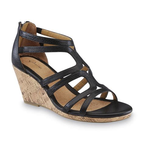 I Love Comfort Women's Gaia Black Wedge Sandal