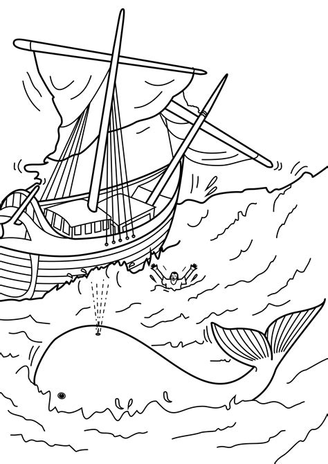 Printable Jonah And The Whale Coloring Page - Printable Word Searches