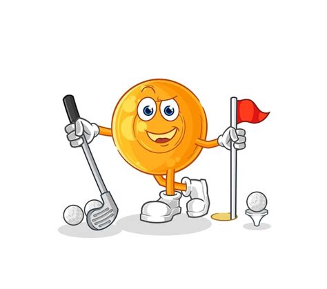 Premium Vector | Throat lozenges playing golf vector cartoon character