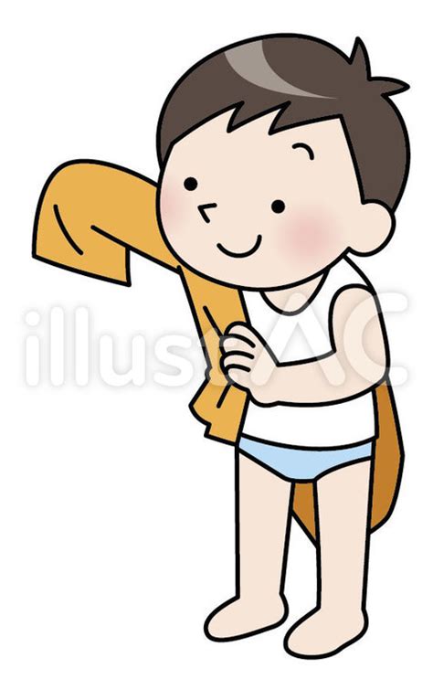 Little Boy Changing Clothes Cartoon Vector Clipart