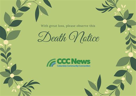 Death Notices and Obituaries — Columbia Community Connection News | Mid ...