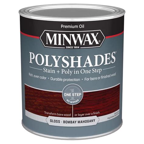 Minwax PolyShades Semi-Transparent Gloss Bombay Mahogany Oil-Based Polyurethane Stain and ...