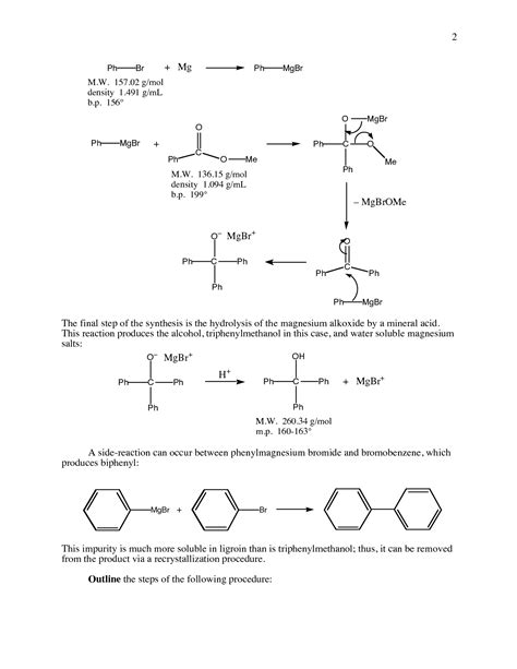 SOLUTION: Grignard Synthesis of Triphenylmethanol - Studypool