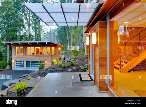 Balcony and awning of modern house Stock Photo - Alamy