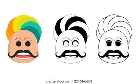 Marwadi Man Face Flat Vector Illustration Stock Vector (Royalty Free) 2246466203 | Shutterstock