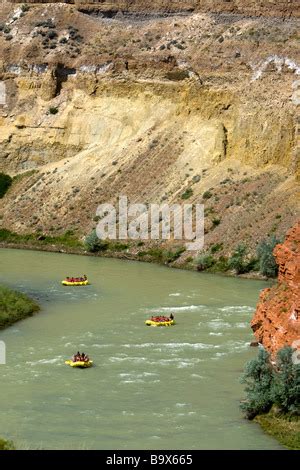 River rafting Shoshone River Red Rock Canyon Cody Wyoming USA Stock ...