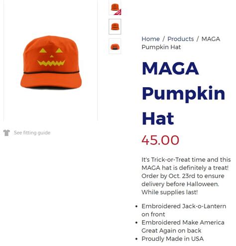 DonaldJTrump.com Store Page | MAGA Pumpkin Hat | Know Your Meme