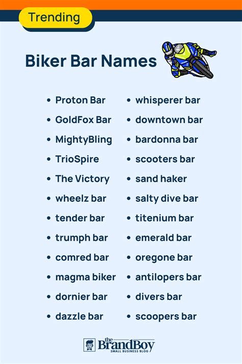 379+ Catchy Biker Bar Names That Will Rev Up Your Business! - theBrandboy.Com