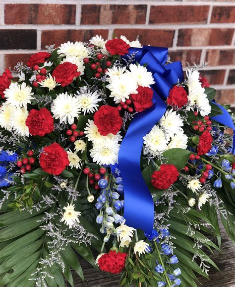 Patriotic Tribute Ideas | Tribute ideas, Blue casket spray, Casket sprays