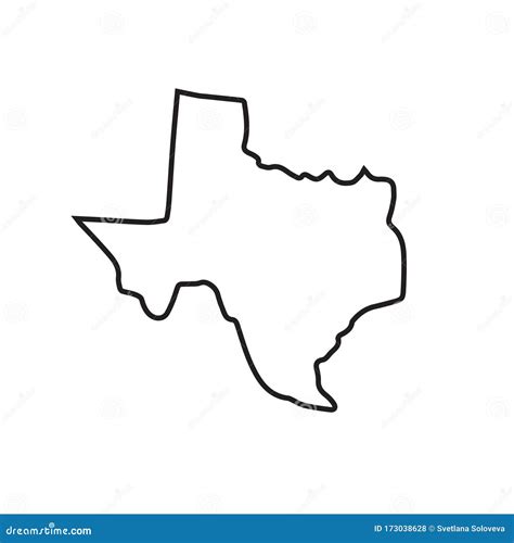 Vector Outline Texas Map Silhouette Stock Illustration - Illustration ...