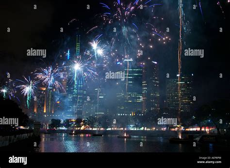 fireworks by the river Stock Photo - Alamy