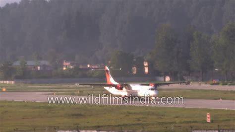 Air India ATR at Bhuntar airport in Kullu valley - YouTube