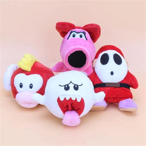 16cm Super Mario Bros boo ghost Shy Guy Flying Fish Birdo Plush Stuffed Dolls Mario Plush Toys ...