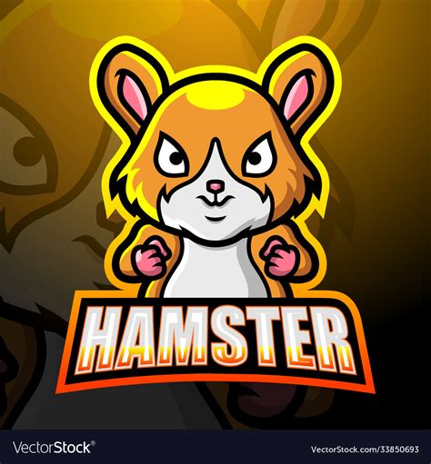 Hamster mascot esport logo design Royalty Free Vector Image