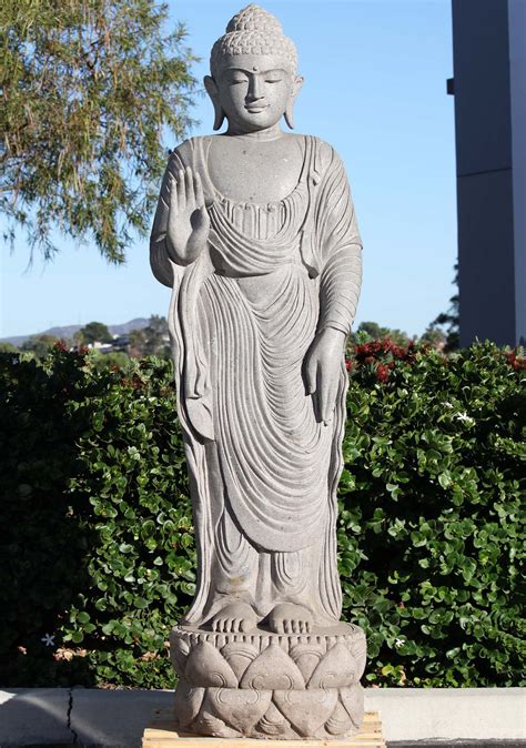 SOLD Stone Abhaya Mudra Garden Buddha 67" (#96ls224): Hindu Gods ...