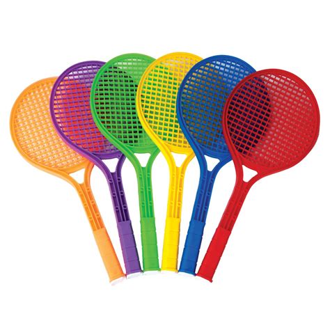 6 plastic tennis rackets