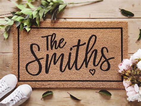 Family Name Doormat / Personalized Family Name Doormat / | Etsy Door Mat Diy, Monogram Door Mat ...