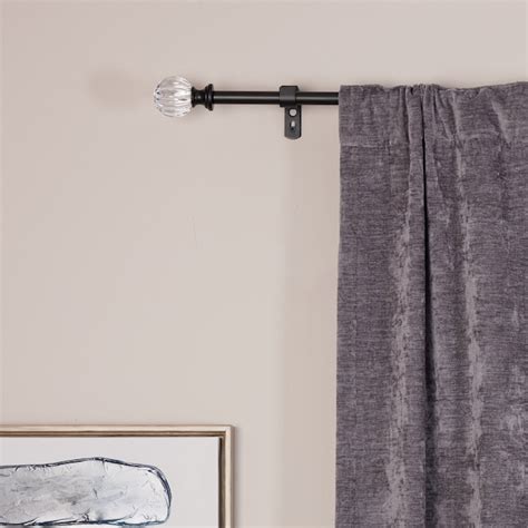 Style Selections Talia 28-in to 48-in Matte Black Steel Single Curtain ...