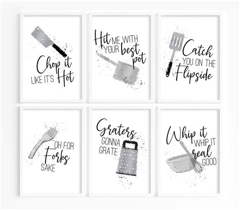 Kitchen Prints Funny Kitchen Quotes Kitchen Utensil Prints - Etsy