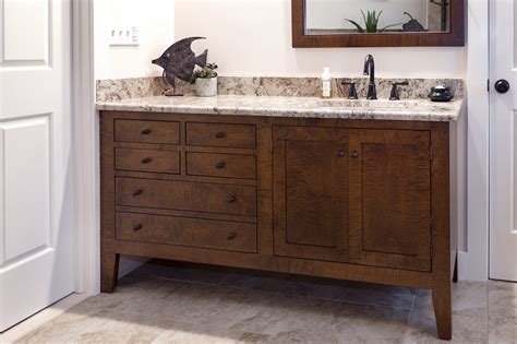 Shaker Style Bathroom Vanities of high-quality in Tiger Maple & Cherry