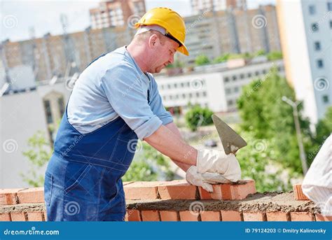 Construction Mason Worker Bricklayer Stock Image - Image of stone, construction: 79124203