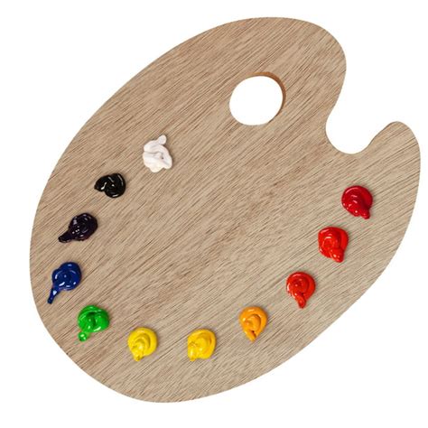 U.S. Art Supply 12" x 16" Extra Large Wooden Oval-Shaped Artist Painting Palette with Thumb Hole ...