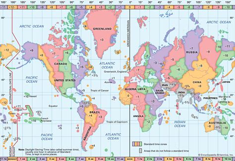 Time Zones Map For Kids