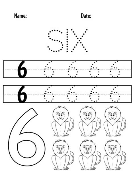 FREE Number 6 Worksheets for Preschool ⋆ The Hollydog Blog