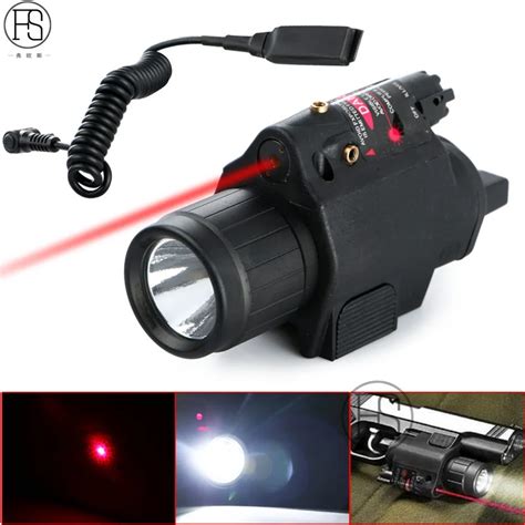 200 Lumen Tactical Combo 2 In 1 Tactical Led Flashlight +red Laser ...