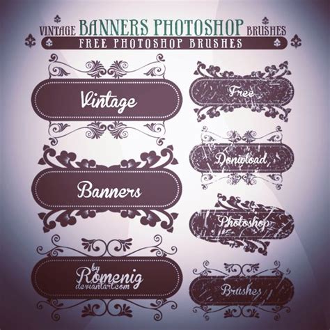 FLORAL BANNERS FREE PHOTOSHOP BRUSHES by Romenig on deviantART | Photoshop brushes free, Free ...