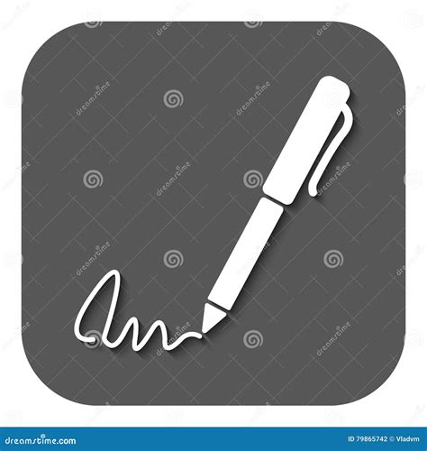 The Signature Icon. Pen and Undersign, Underwrite, Ratify Symbol Stock Vector - Illustration of ...