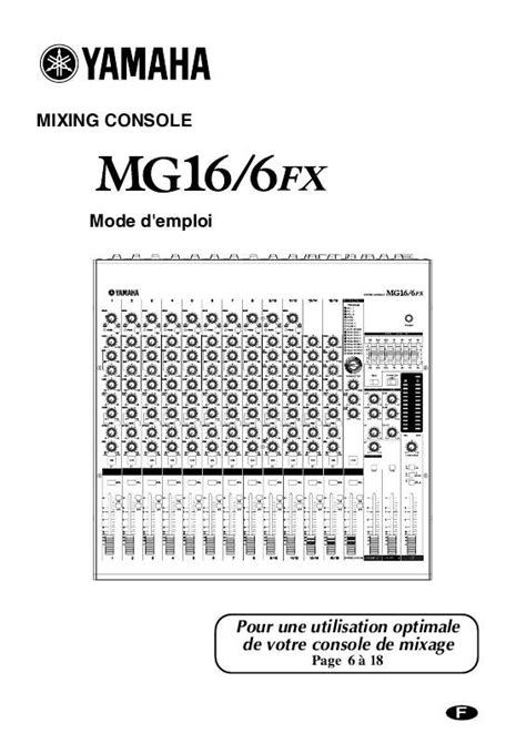 Notice YAMAHA MG16-6FX - autres Trouver une solution à un problème YAMAHA MG16-6FX mode d'emploi ...