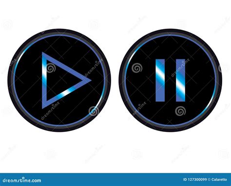 Blue Black Play Pause Button Icon Vector Stock Vector - Illustration of triangle, simple: 127300099