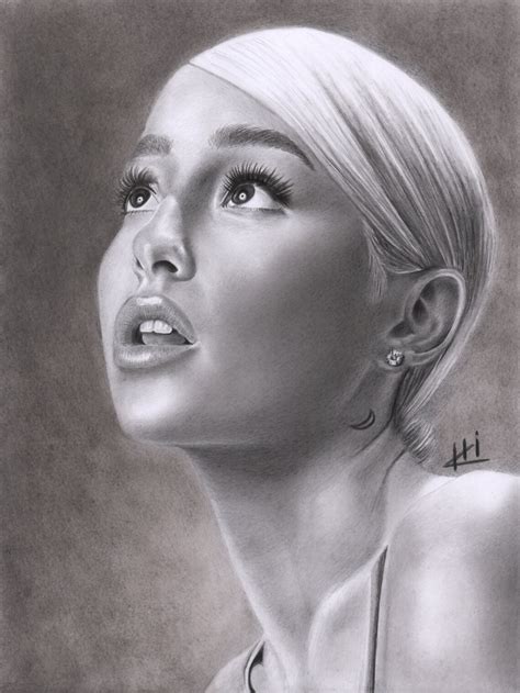 Realistic portrait drawing Ariana Grande dessin réaliste en | Etsy