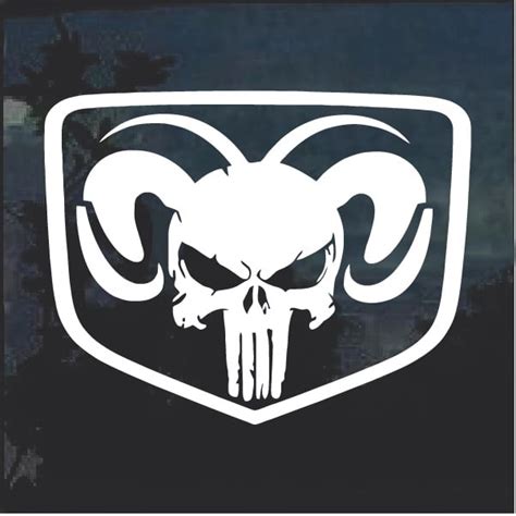 Dodge Ram Head Shield Punisher Skull Decal Sticker | Custom Made In the ...