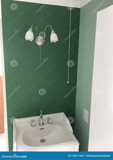 Green wall bathroom stock photo. Image of created, bathroom - 144311902