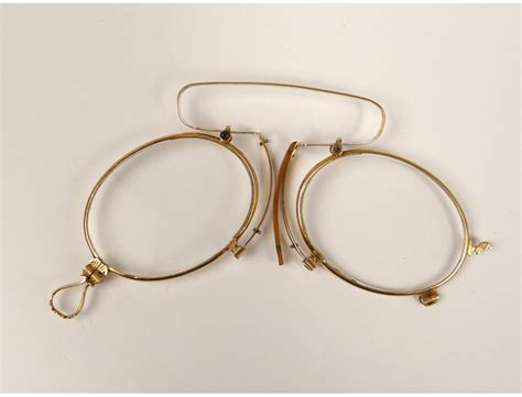 Pince-nez glasses eyeglass solid 18k gold eagle head nineteenth century